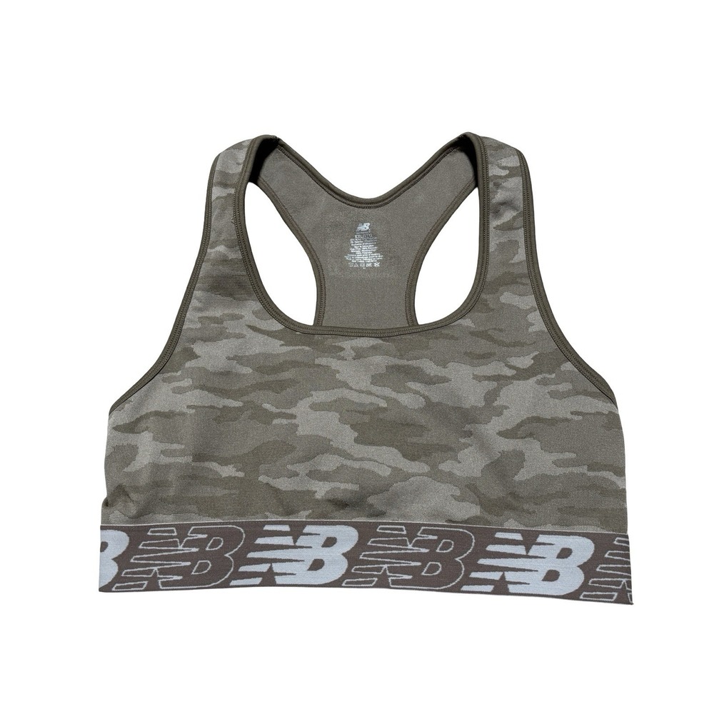New Balance Women's Brown Camo Print Athletic Sports‎ Bra Size XXL 15 x 14.5